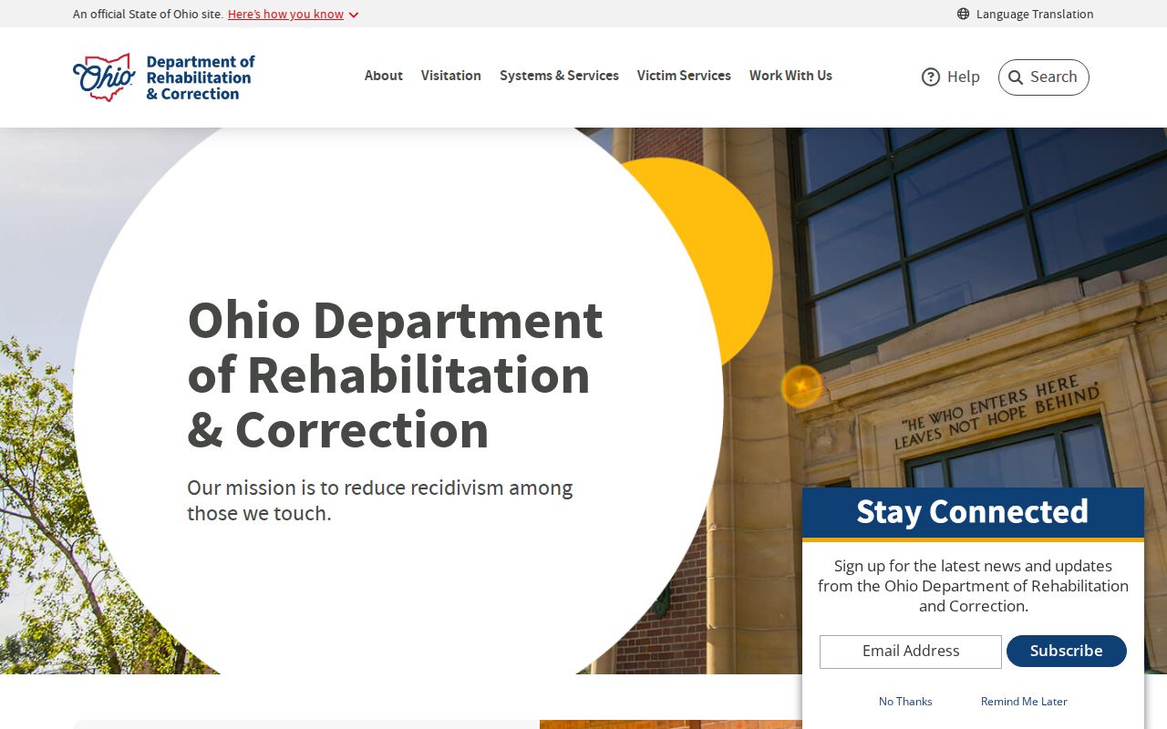Ohio ODRC source for released inmate records