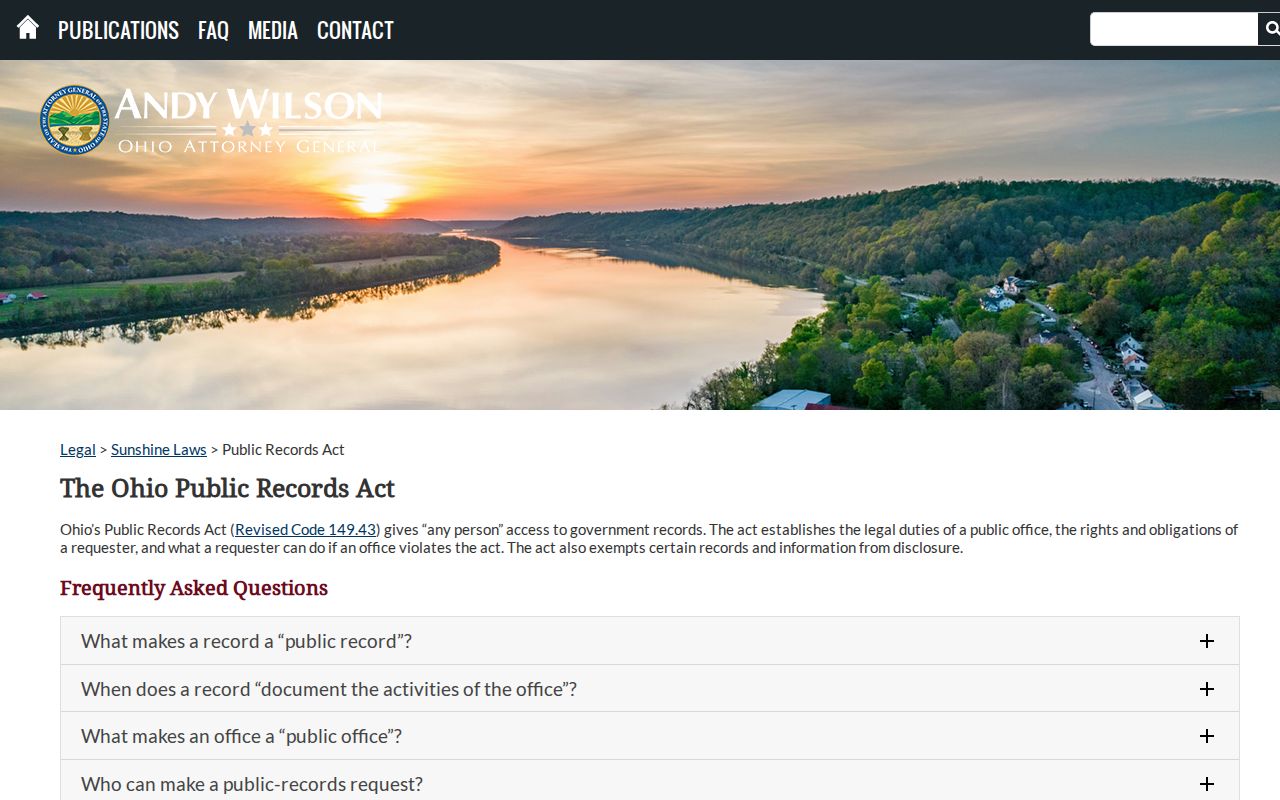 Ohio public records guidance for inmate release records
